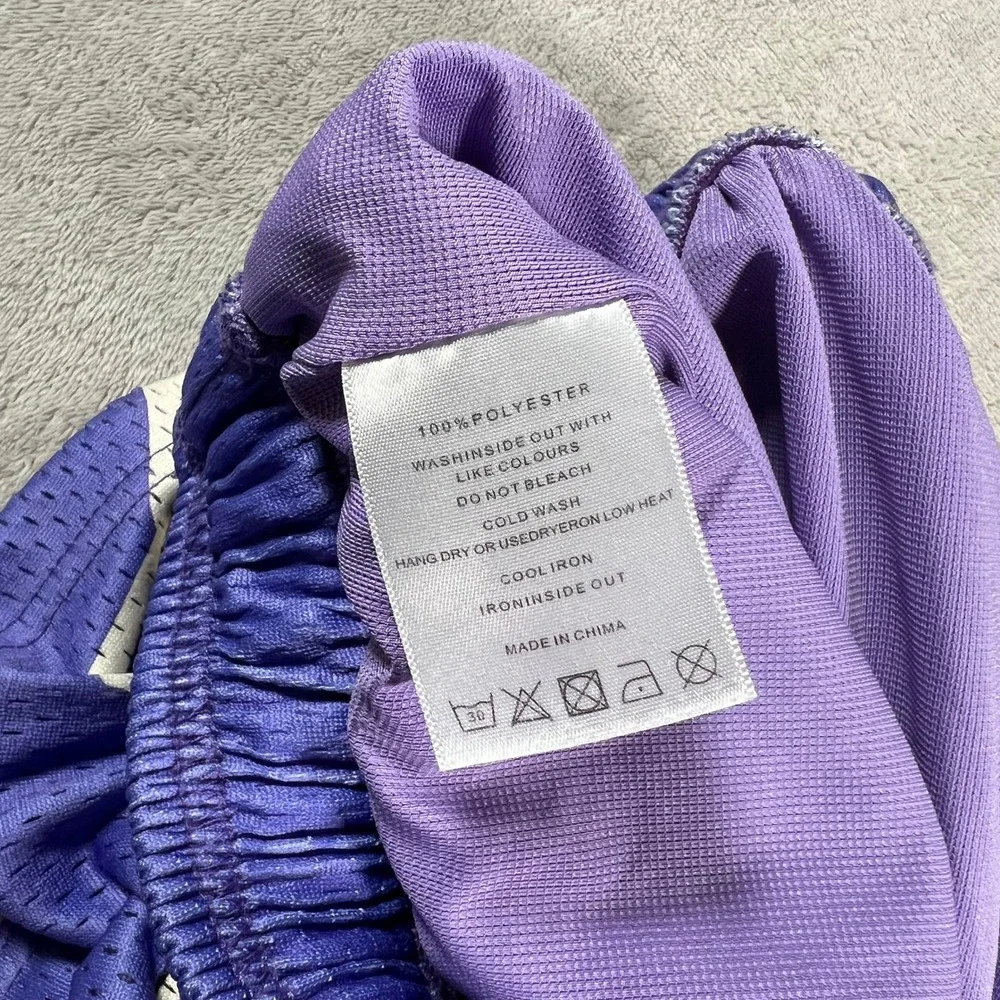 Inaka Power Gym Shorts Men's Size Large Purple Mesh Lightning Graphic Print Rare
